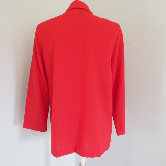 90s Vintage‎ Oversized Red Blazer Made in USA Item Eyes Size Medium - Picture 3 of 8